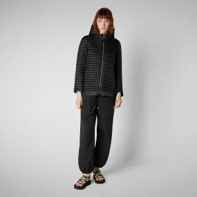 Women's hooded puffer coat alima in black